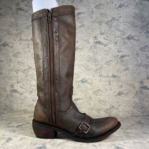 Independent Boot Company Leather Boots Goodyear Welt Western Riding Brown